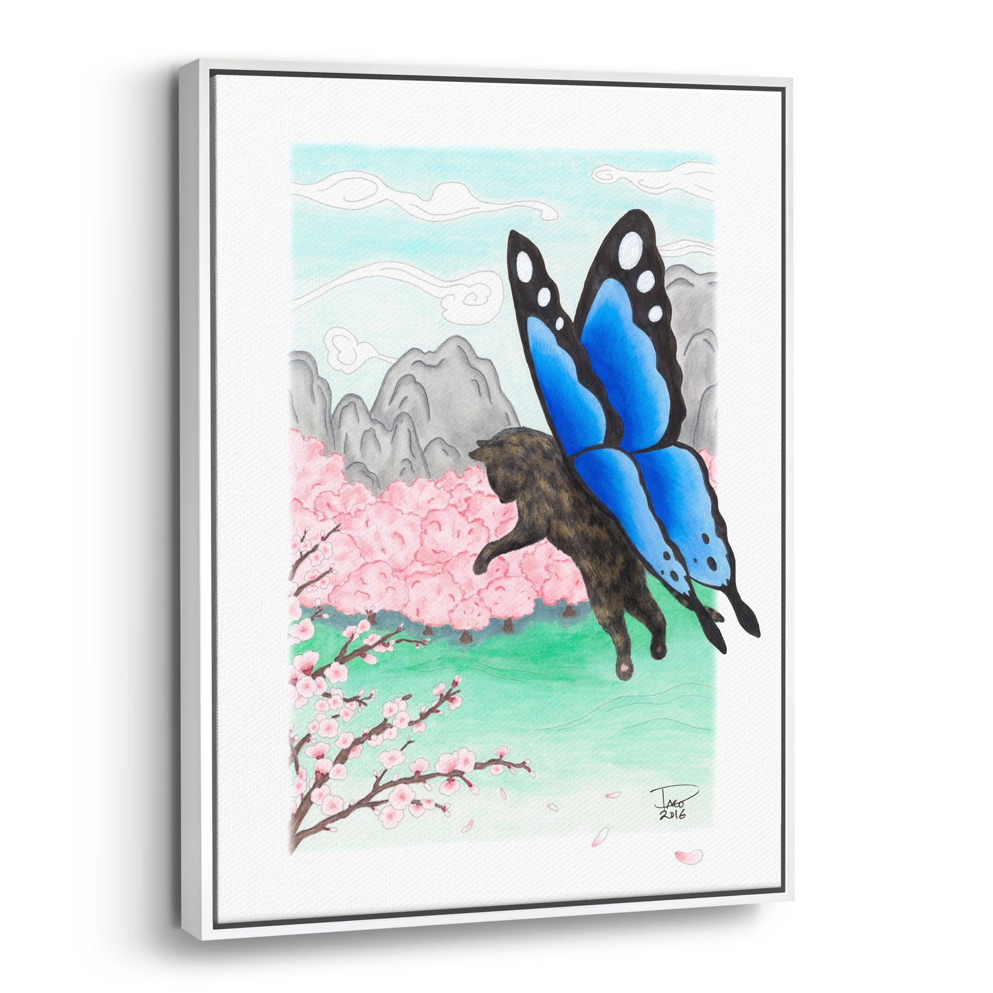 Catterfly Revisited - (Framed Canvas)