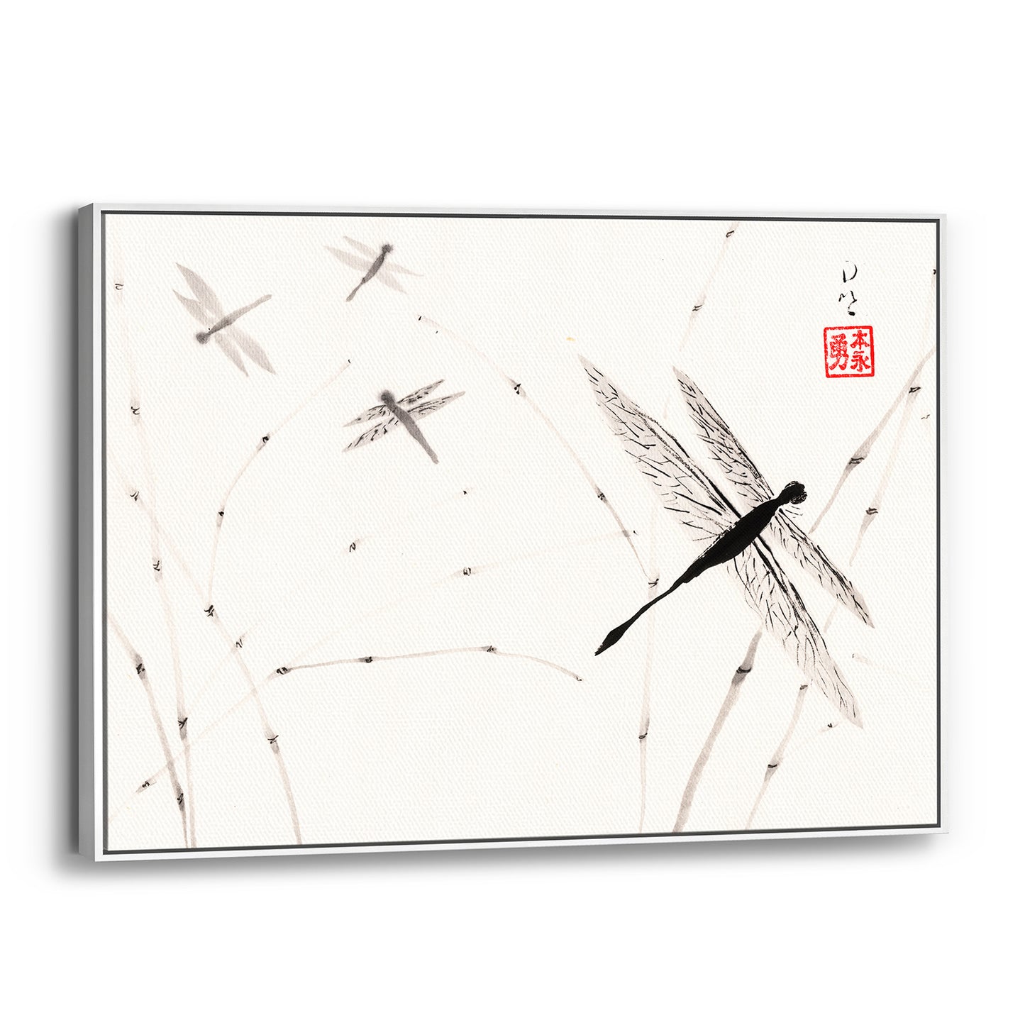 Dragonflies - (Framed Canvas)