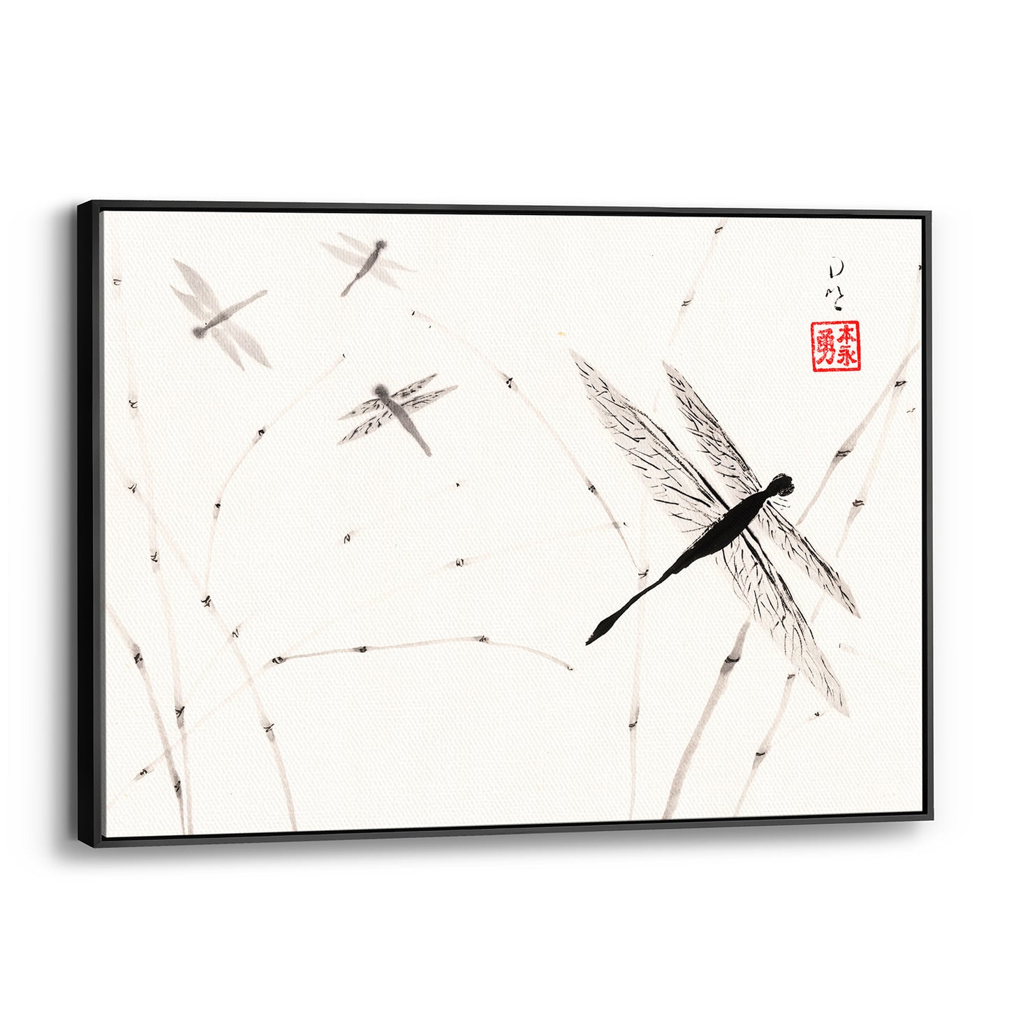 Dragonflies - (Framed Canvas)