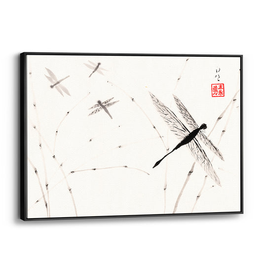 Dragonflies - (Framed Canvas)