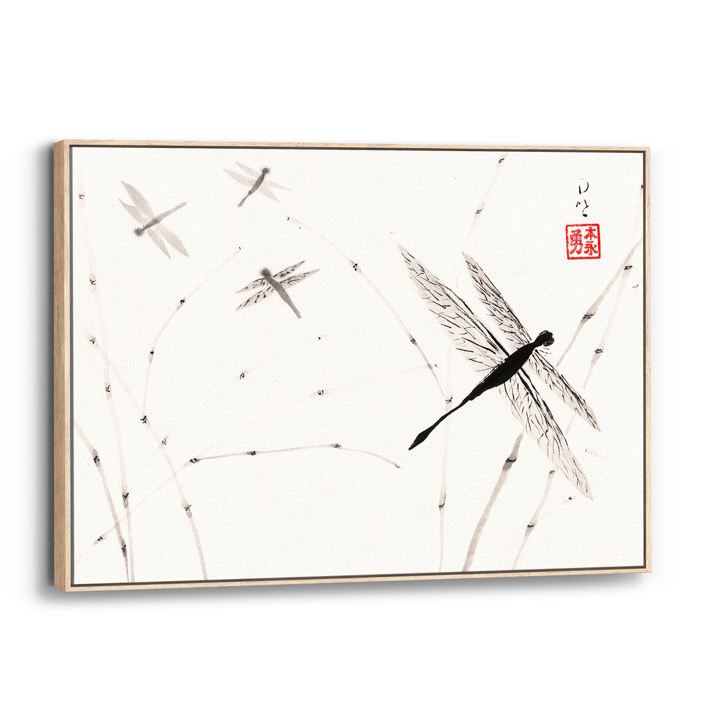 Dragonflies - (Framed Canvas)