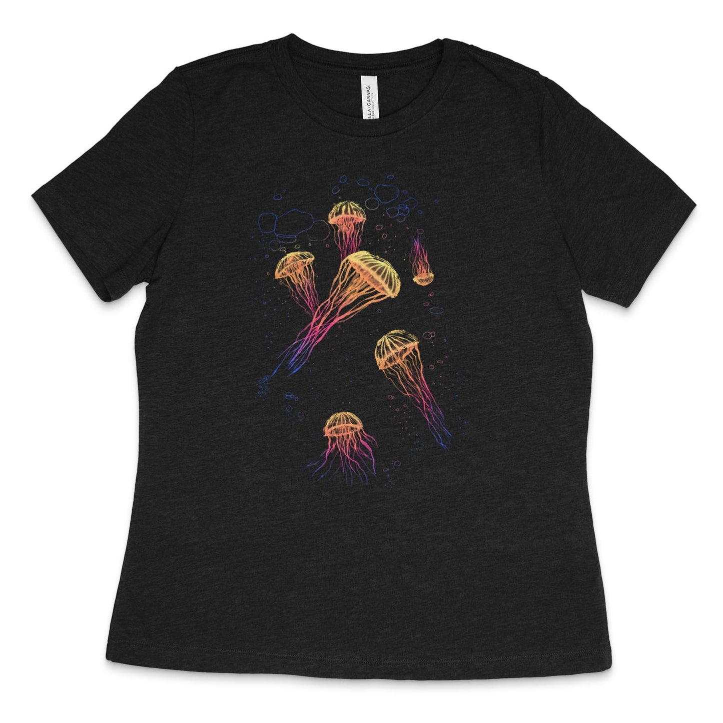 Jellyfish Sumi-e Style in Rainbow T-shirt - Women's Styles
