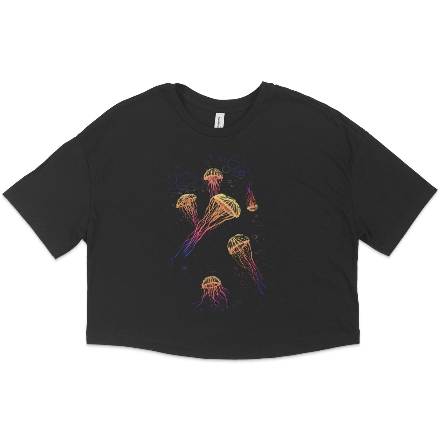 Jellyfish Sumi-e Style in Rainbow T-shirt - Women's Styles