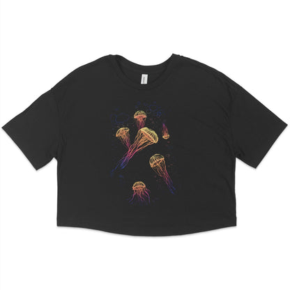 Jellyfish Sumi-e Style in Rainbow T-shirt - Women's Styles