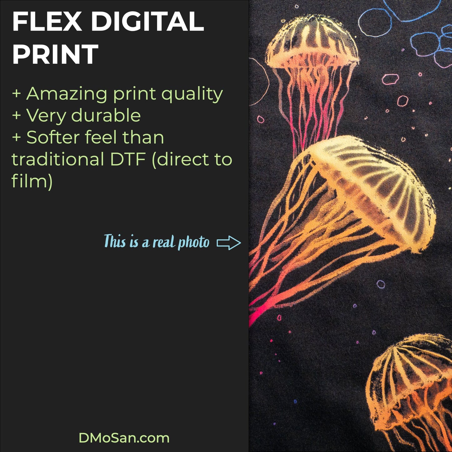 Jellyfish Sumi-e Style in Rainbow T-shirt - Mens/Unisex