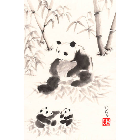 Panda Family (Paper Print)