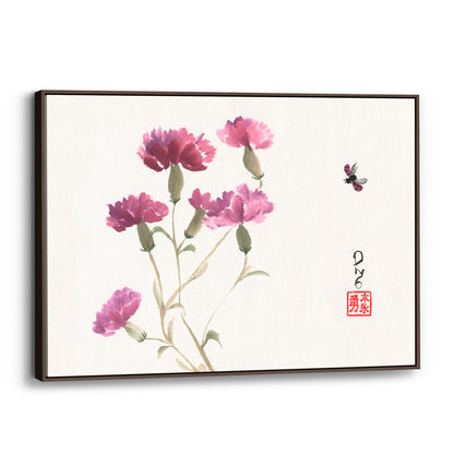 Purple Carnations (Framed Canvas)