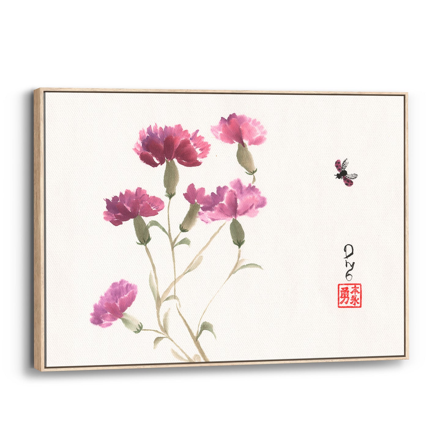 Purple Carnations (Framed Canvas)
