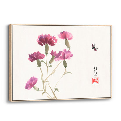Purple Carnations (Framed Canvas)