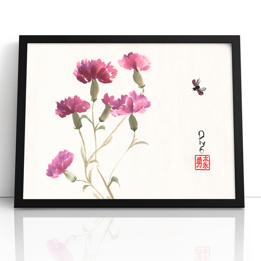 Purple Carnations (Framed Paper Print)