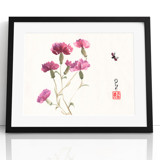 Purple Carnations (Framed Paper Print)