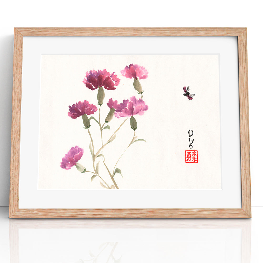 Purple Carnations (Framed Paper Print)