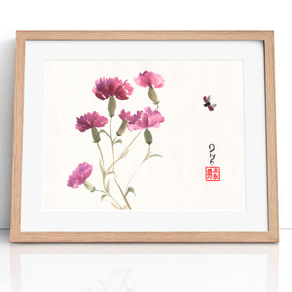 Purple Carnations (Framed Paper Print)