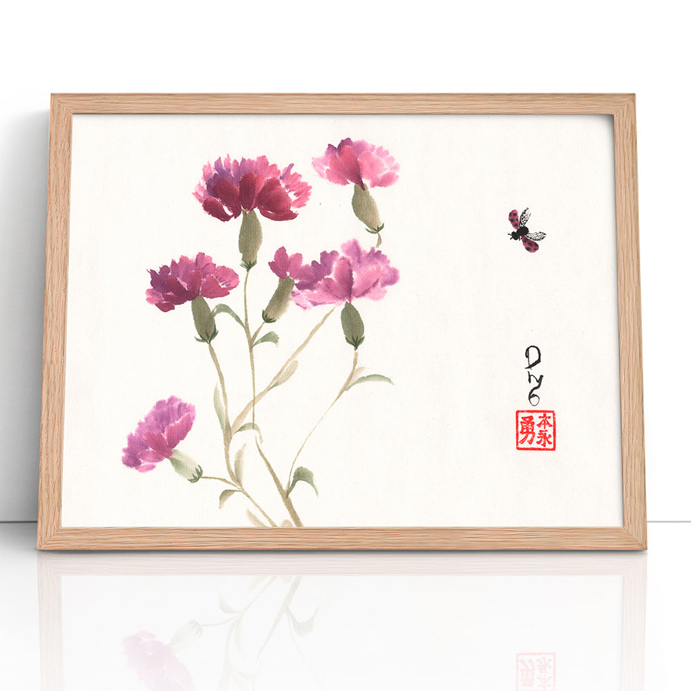 Purple Carnations (Framed Paper Print)