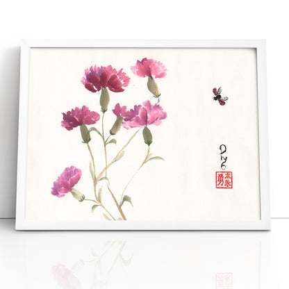 Purple Carnations (Framed Paper Print)