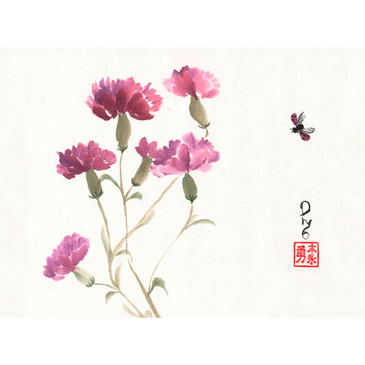 Purple Carnations (Paper Print)