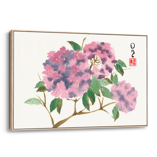 Purple Hydrangeas (Framed Canvas)