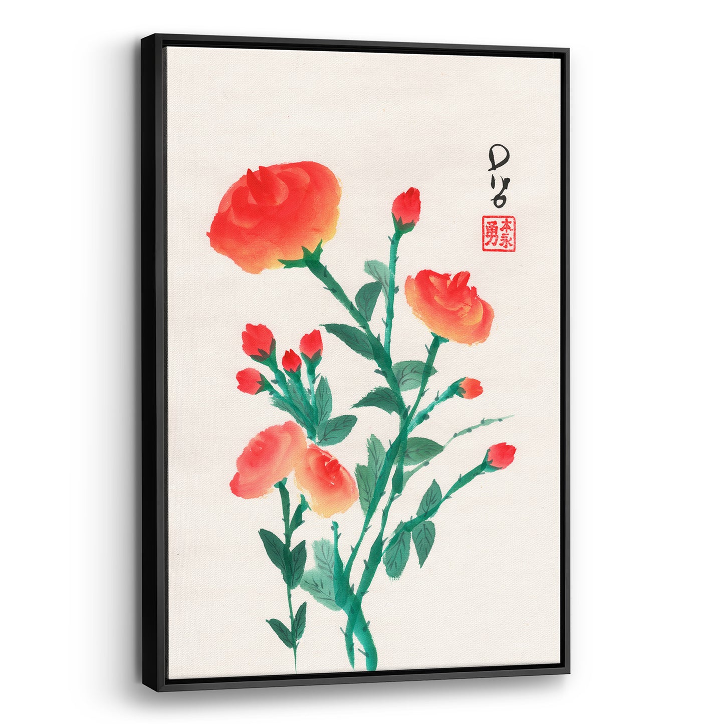 Red Roses (Framed Canvas)