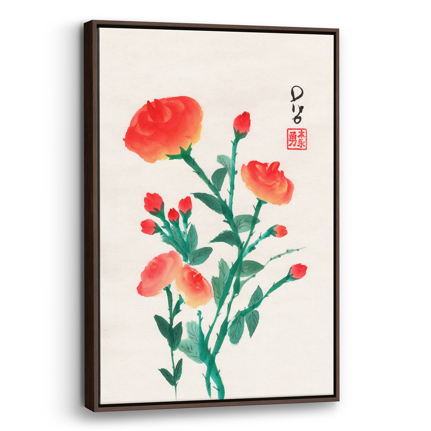 Red Roses (Framed Canvas)