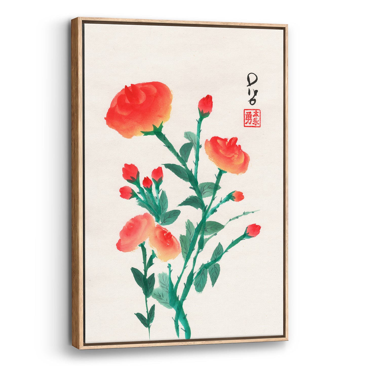 Red Roses (Framed Canvas)