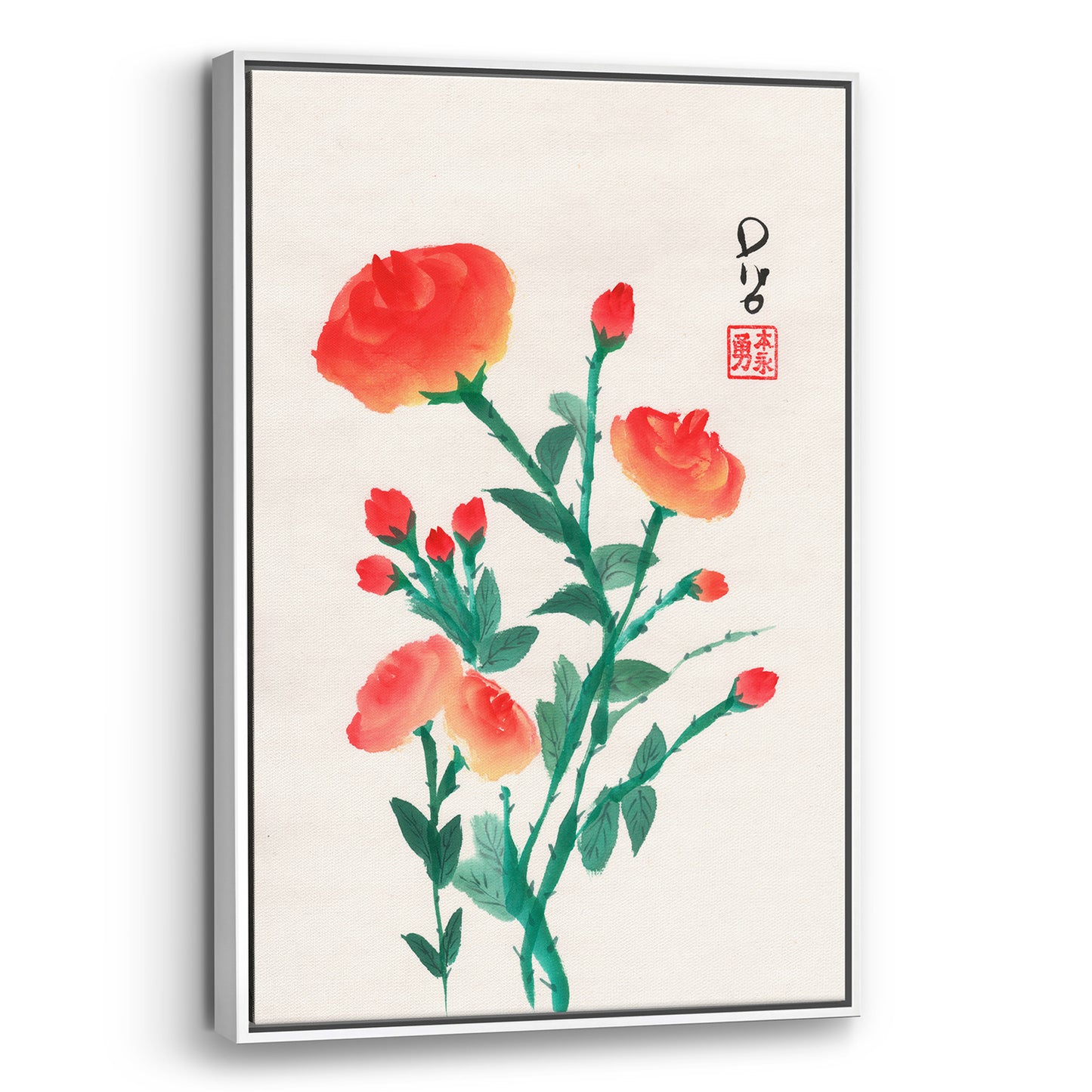 Red Roses (Framed Canvas)
