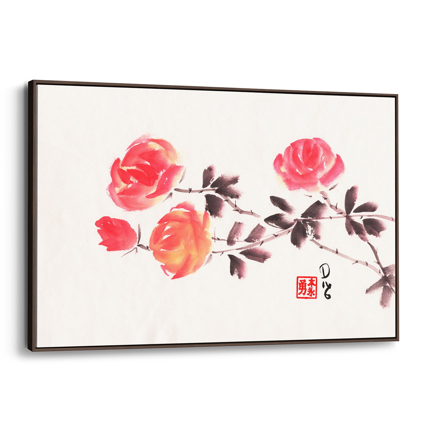 Red Roses 2 (Framed Canvas)