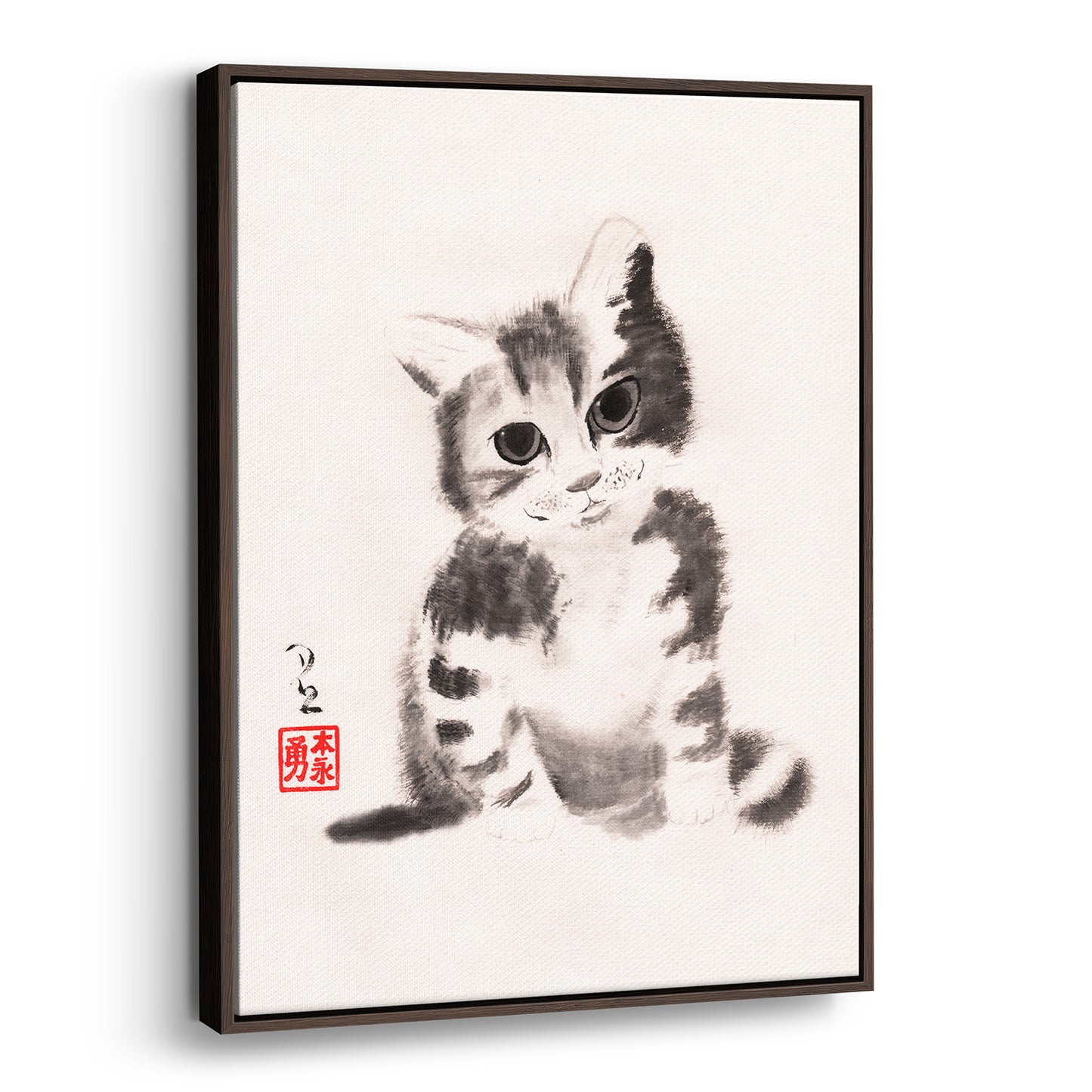 Sitting Kitty (Framed Canvas)